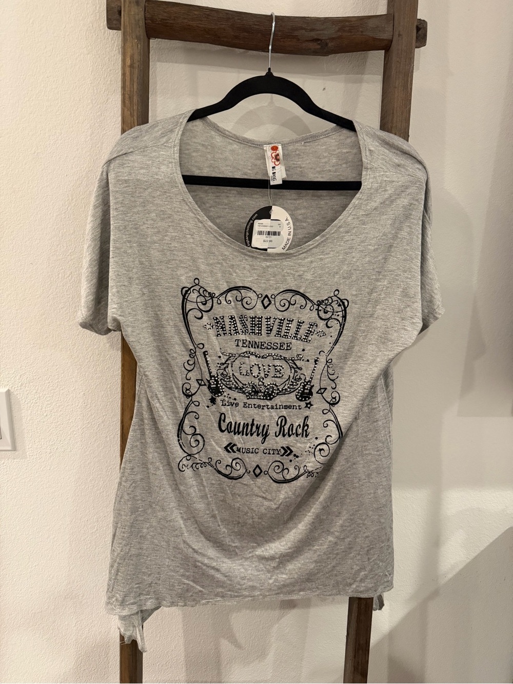 Nashville Tennessee Grey Graphic Tee - Country Rock